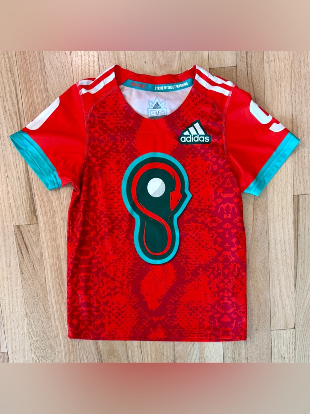 Adidas PLL Matt Rambo #9 Whipsnakes Jersey Red Snakeskin Lacrosse Youth Medium M